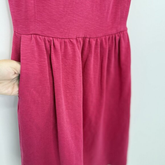 J.Crew Factory DayBreak Fuchsia Cotton Dress Pockets Size XS Preppy FLAWS - Picture 6 of 14
